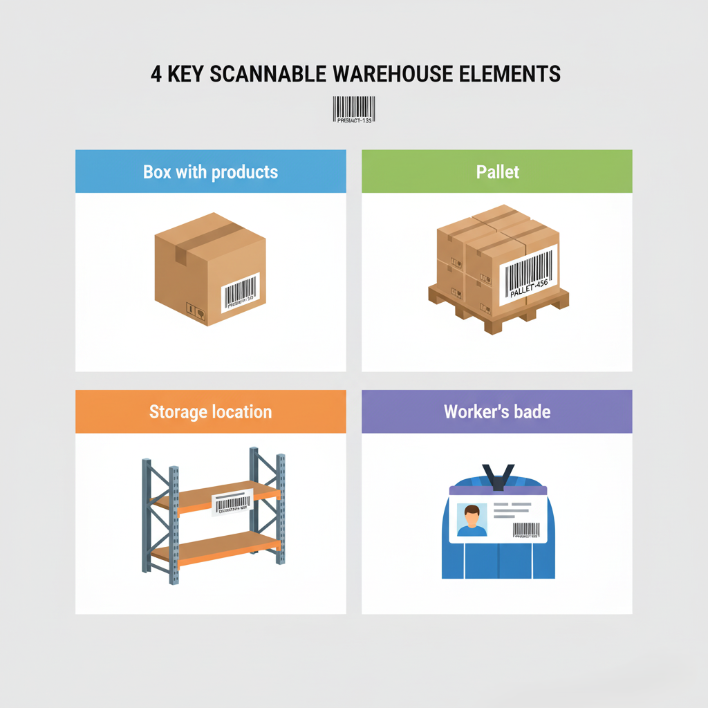 Для полной прослеживаемости штрихкоды присваиваются не только товарам, но и местам хранения, таре и даже сотрудникам.