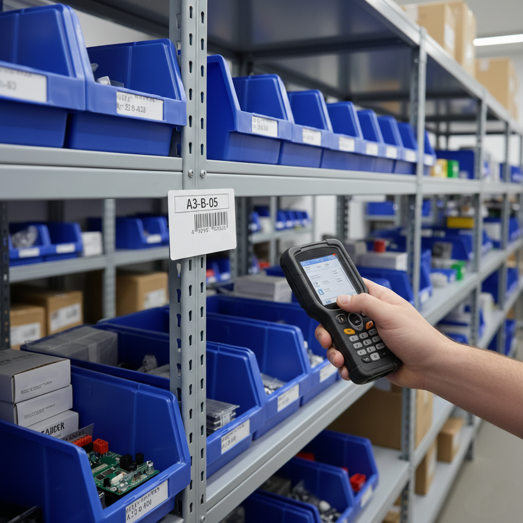 Сканирование этикетки на лотке