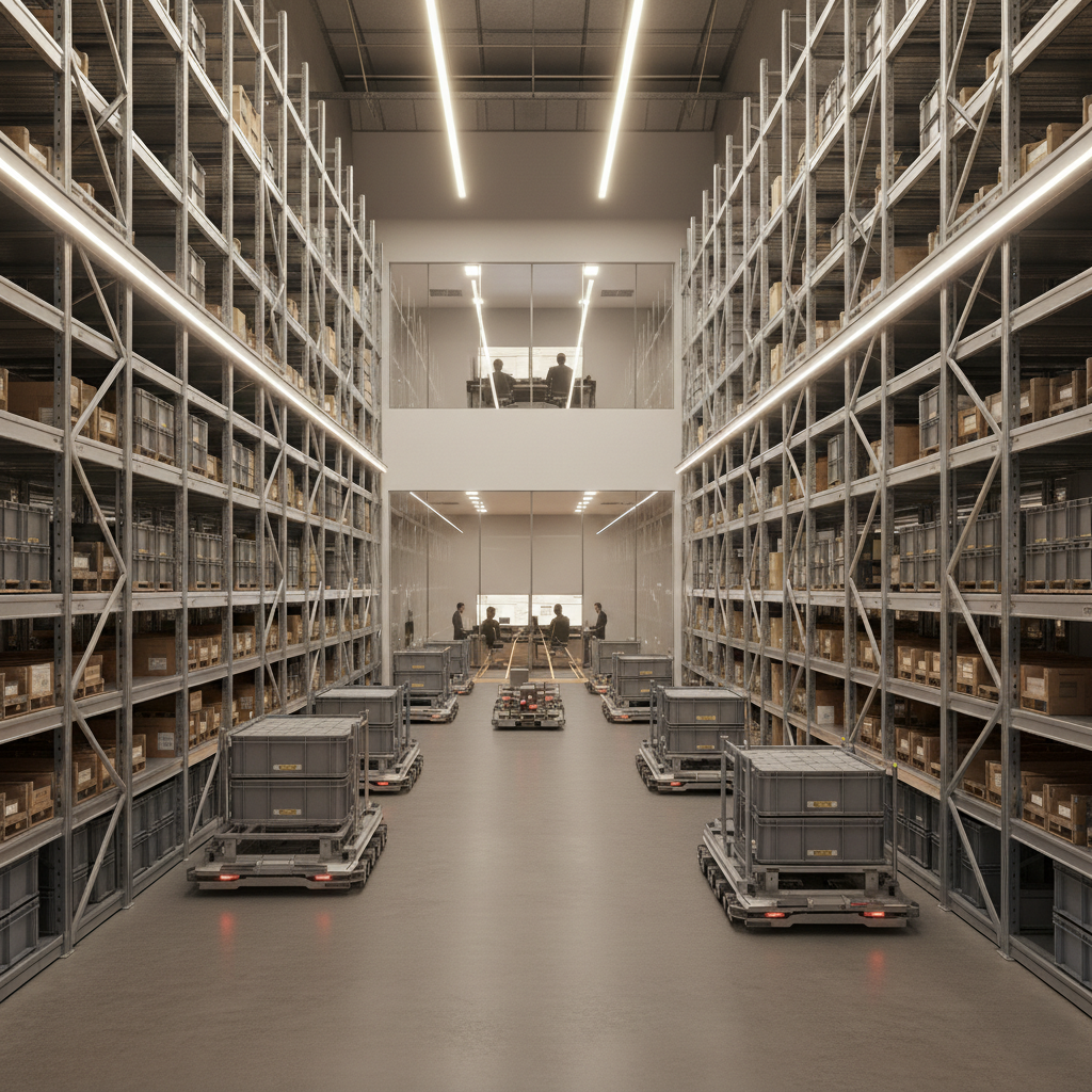 Автоматизированные складские системы (AS/RS) обеспечивают максимальную плотность хранения и скорость обработки грузов без участия человека.